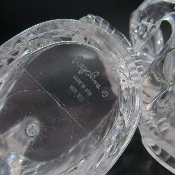 Vintage Regaline Swans Set of 5 Clear Crystal Acrylic 5.75" Planters Dishes - Picture 7 of 10